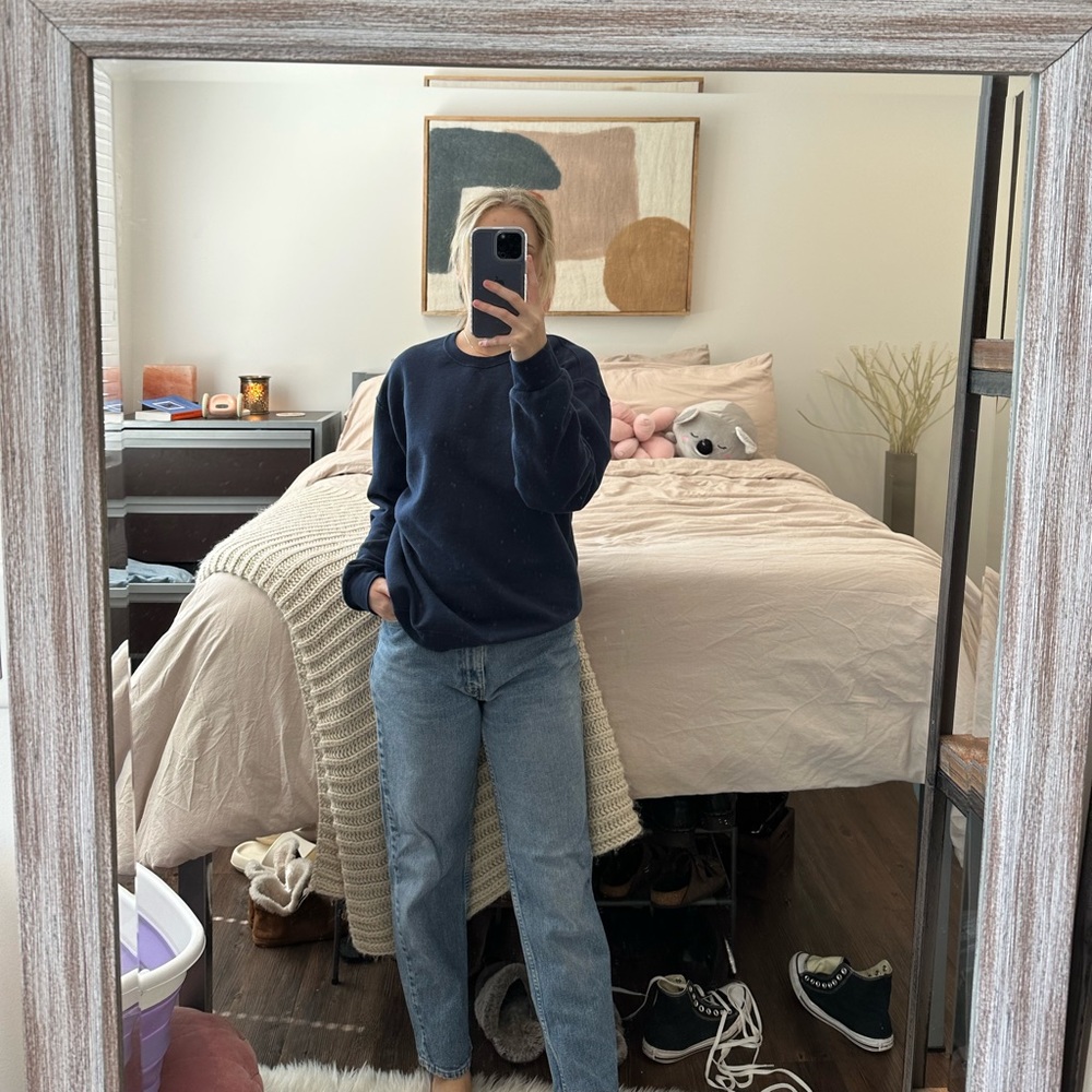 Navy blue crew neck